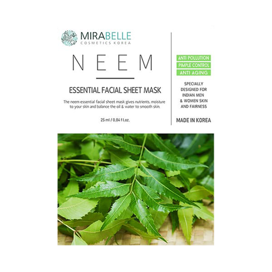 Mirabelle Cosmetics Korea Neem Essential Facial Sheet Mask (25ml)