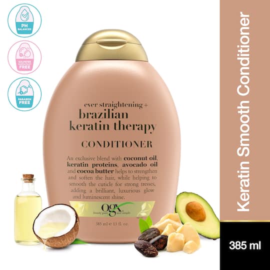 Buy OGX Ever Straightening Brazilian Keratin Smooth Conditioner 385ml Online at Best Price in India on Tira Website App