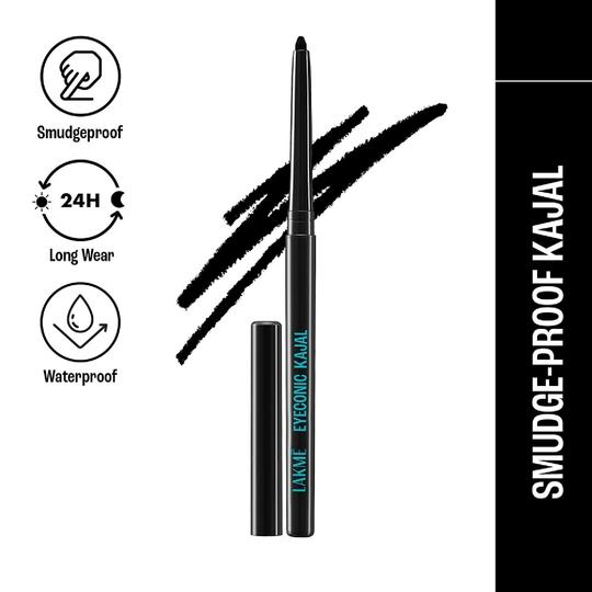 Lakme 9 to 5 Eyeconic Kajal,  Smudgeproof, Waterproof, lasts upto 24 Hrs, Black, (0.35 g)