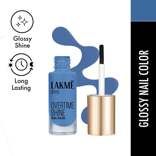 Lakme 9 to 5 Primer + Gloss Nail Color - Indigo Ink (6 ml)