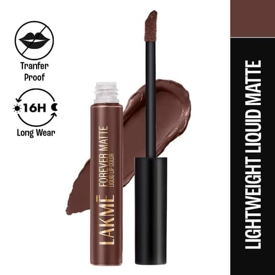 Lakme Forever Matte Liquid Lip, 16hr Lipstick, Brown Espresso, (5.6 ml)