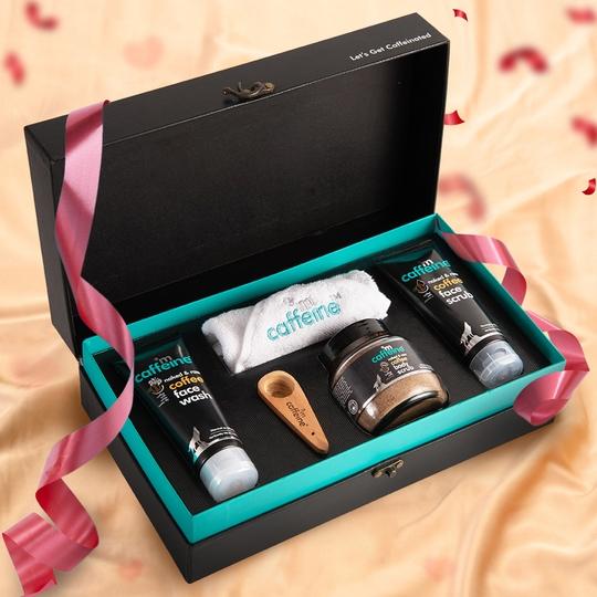 mCaffeine Naked & Raw Coffee Moment Skin Care Gift Kit - (3 Pcs)