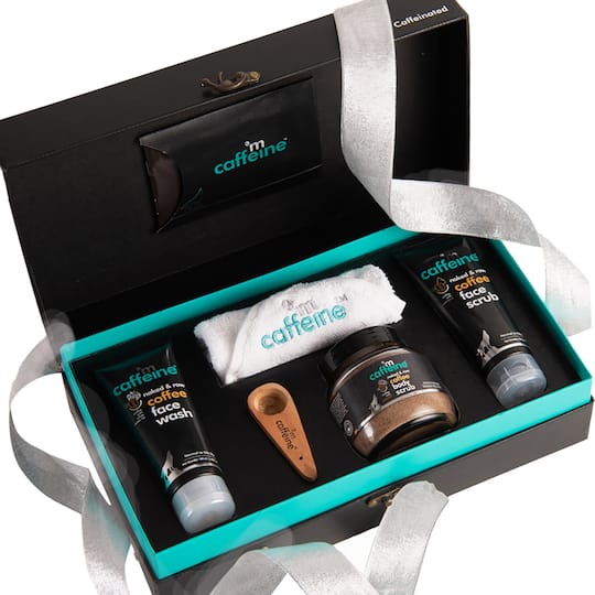 mCaffeine Naked & Raw Coffee Moment Skin Care Gift Kit - For Women & Men