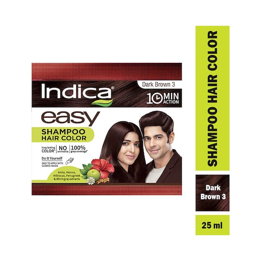 Indica Easy Shampoo Hair Color - 03 Dark Brown (25ml)