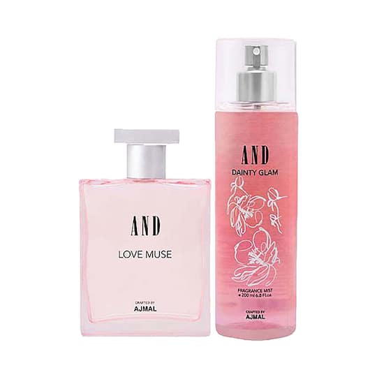 AND Love Muse Eau De Parfum & Dainty Glam Body Mist (300 ml) - (Pack Of 2)