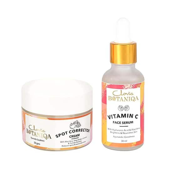 Clovia Botaniqa Vitamin C Face Serum & Spot Corrector Cream  (2Pcs)