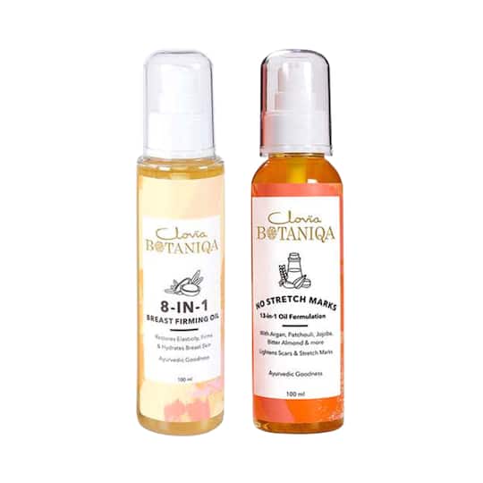 Clovia Botaniqa 8-In-1 Breast Firming Oil & No Stretch Marks Oil 13-In-1 Formulation (200ml)
