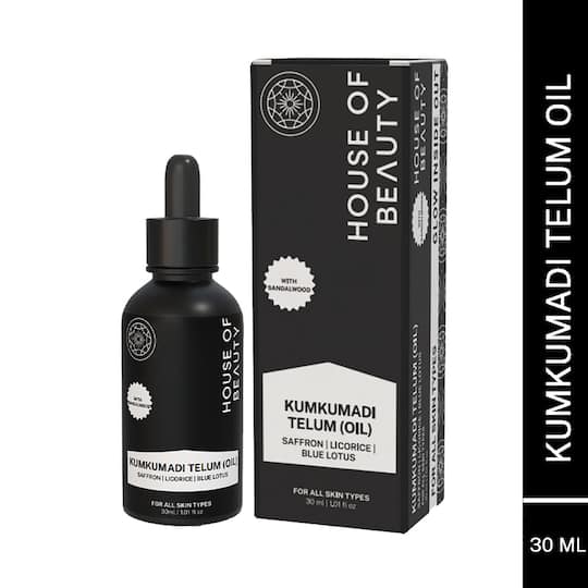 House of Beauty Kumkumadi Oil With Pure Kesar For Dark, Pigmented Skin, Delays Aging Sign (30 ml)