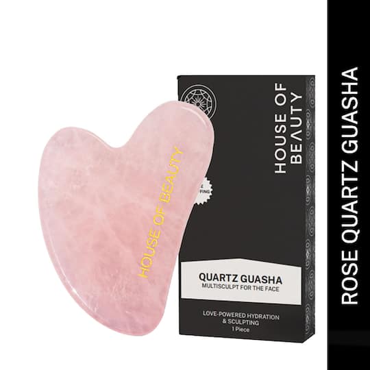 House of Beauty Rose Quartz Guasha Face Massager