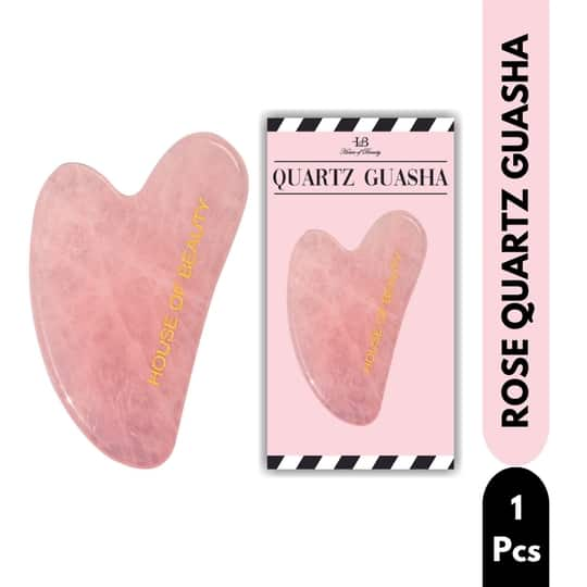 House of Beauty Rose Quartz Guasha Face Massager