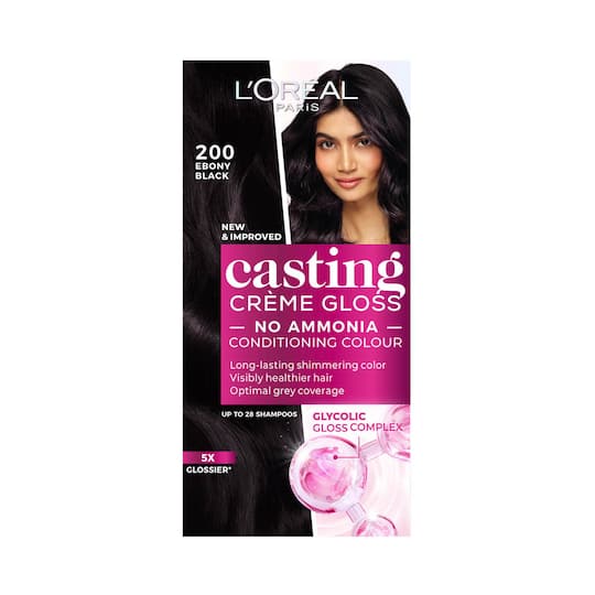 L'Oreal Paris Casting Creme Gloss Mini Hair Color - 200 Ebony Black (21g+24ml)