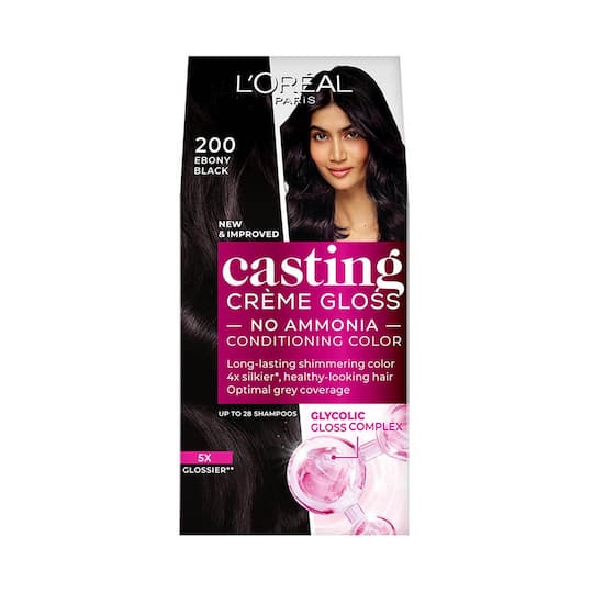 L'Oreal Paris Casting Creme Gloss Hair Color - 200 Ebony Black (87.5g+72ml)