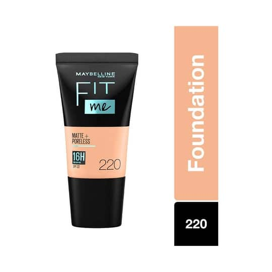 Maybelline New York Fit Me Matte + Poreless Liquid Foundation SPF 22 Tube - 220 Natural Beige (18ml)