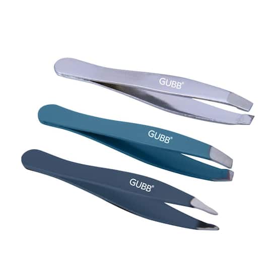 GUBB Trio Mini Tweezer Set - Slant Tip Tweezer Flat Tweezer & Pointed Tweezer (40g)