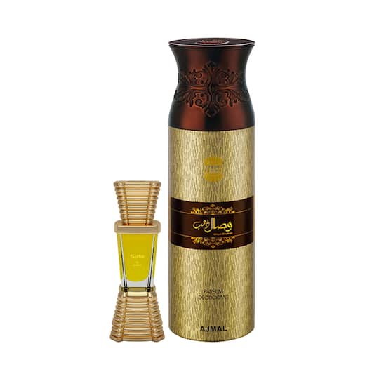 AJMAL Selfie Woody Aromatic And Wisal Dhahab Deodorant Fruity Floral Fragrance - (2Pcs)