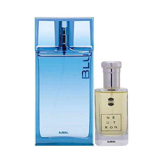 Ajmal Blu Eau De Parfum Aquatic Woody Perfume And Neutron Eau De Parfum Citrus Fruity Perfume - (2Pcs)