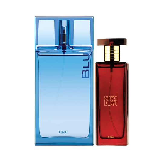 AJMAL Blu Eau De Parfum Aquatic Woody Perfume And Sacred Love Eau De Parfum Floral Musky Perfume - (2Pcs)