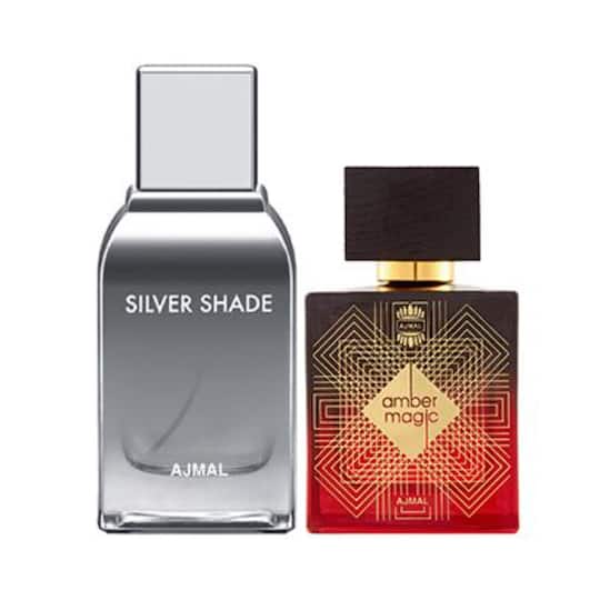 AJMAL Amber Magic Eau De Parfum Spicy Aromatic Perfume And Silver Shade Eau De Parfum Citrus Woody Perfume - (2Pcs)