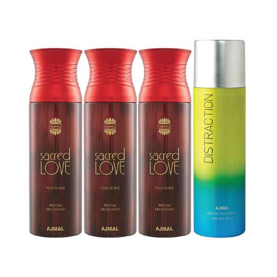 AJMAL 3 Sacred Love And Distraction Deodorants - (4Pcs)