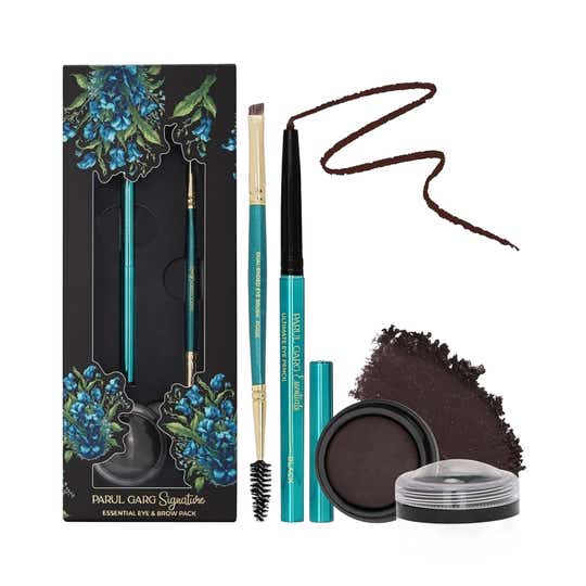PARUL GARG Beauty 3-in-1 Kajal & Brow Pack Kajal Eyebrow Definer & Brush - Deep Brown (3 pcs)