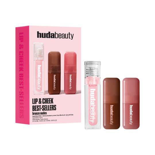 Huda Beauty Lip & Cheek Most Loved Set - Bronze Nudes (3 pcs)