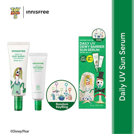 Innisfree Daily UV Dewy Barrier Sun Serum SPF 50+ PA++++ Set with Keychain (3 pcs)