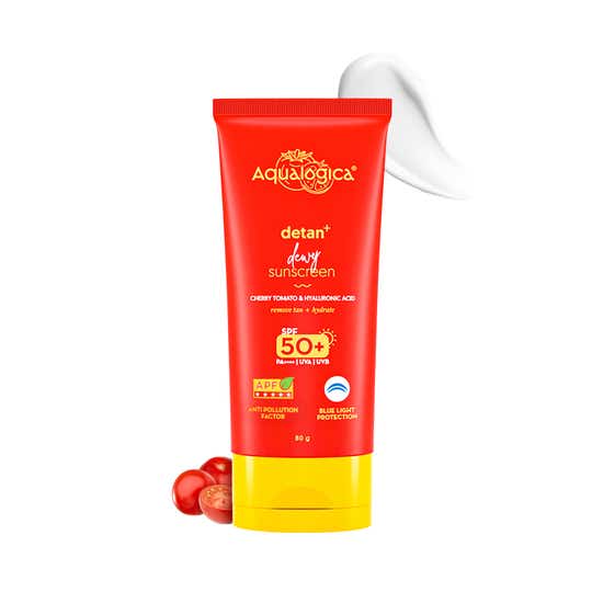 Aqualogica Detan+ Dewy Lightweight Sunscreen Gel SPF 50+ PA++++ for Normal & Dry Skin (80 g)
