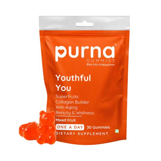 Purna Gummies Superfruits Collagen Gummies For Hair And Skin - Mixed Fruit Flavor (30 Pcs)