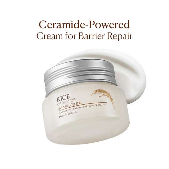 The Face Shop Ceramide & Rice Moisturizer - Korean Day Cream for Barrier Repair & Glass Skin (50 ml)