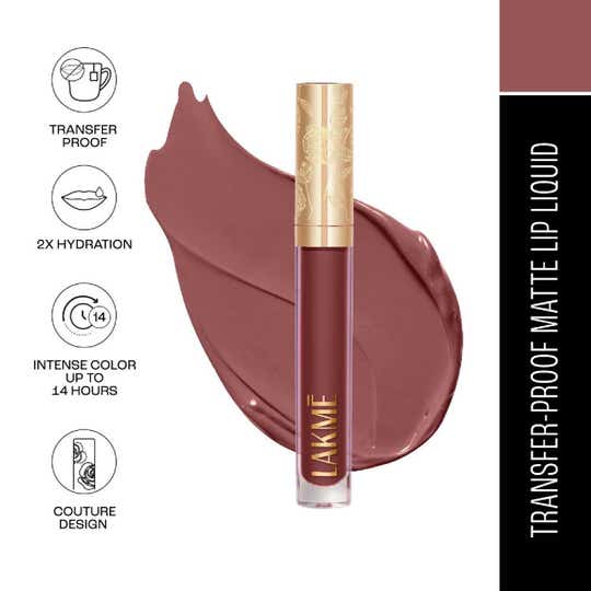 Lakme Rouge Bloom Matte Liquid Lipstick - Cinnamon Sensation 305 (3.5 ml)