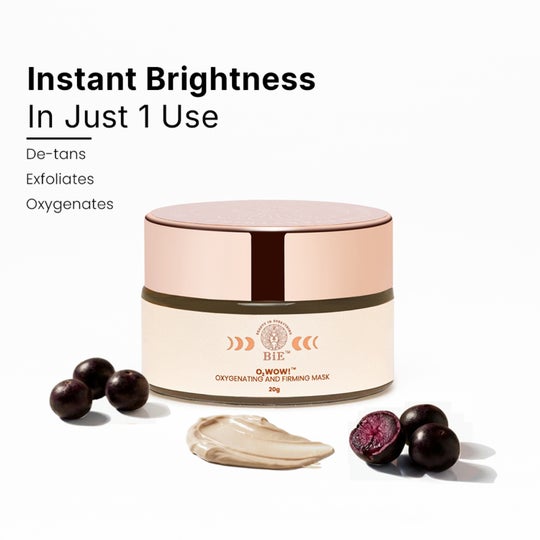 BiE O2WOW! Face Mask for Daily Tan Removal, Reduces Dark Spots & Pigmentation (20 g)