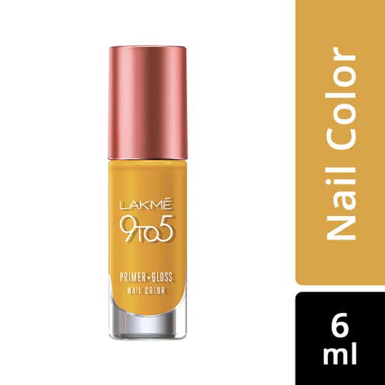 Lakme 9 to 5 Primer + Gloss Nail Color - Mustard Master (6 ml)