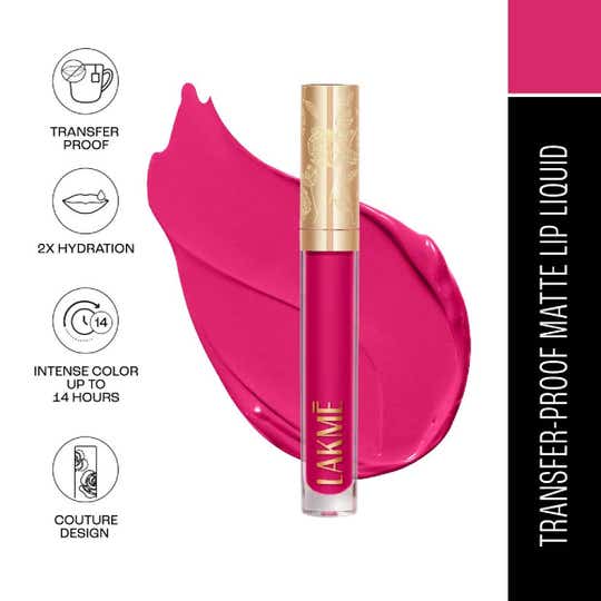 Lakme Rouge Bloom Matte Liquid Lipstick - Daring Dahlia 201 (3.5 ml)