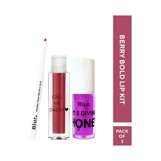 Blur India Perfect Lip Kit - Berry Bold (3 pcs)