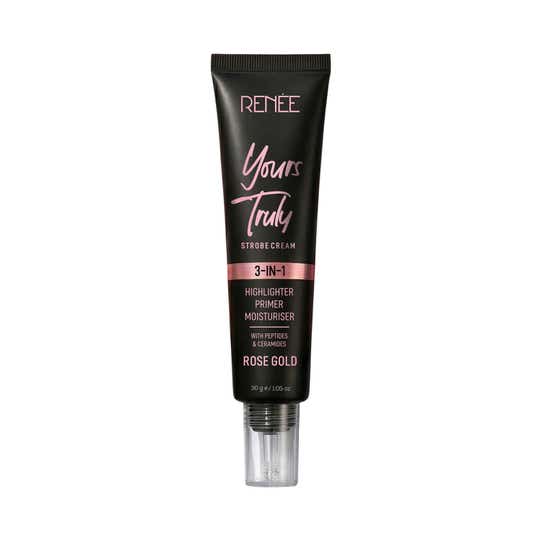 Renee Yours Truly Strobe Cream 3-In-1 Highlighter Primer & Moisturiser - Rose Gold (30 g)