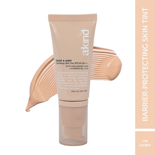 Akind Drop A Hint Hydrating Skin Tint SPF 30PA+++ Dewy Skin & Sun Protection - 110 Ivory (30ml)
