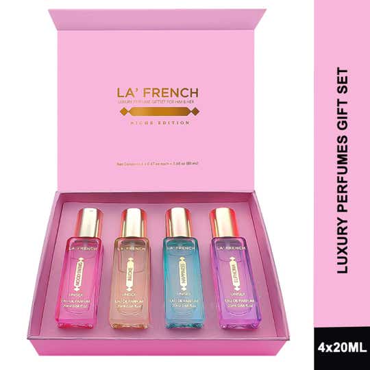 LA' French Euphoria, Mood Swing, Happiness, Invoke Luxury Perfume Gift Set For Unisex (4Pcs)