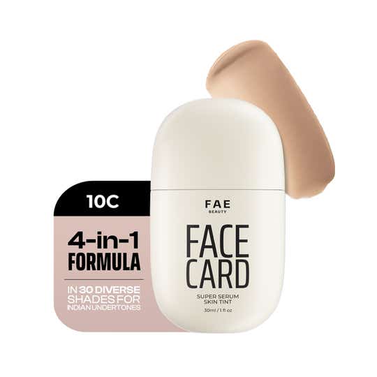 FAE BEAUTY Face Card 4-in-1 Super Serum Skin Tint With Dewy Finish, Shade - 10C - Cool (30 ml)