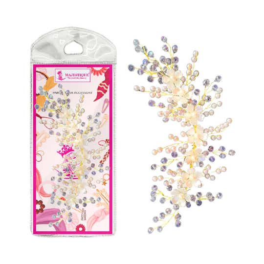 Majestique Artificial Flowers and Pearl Style Juda Bun Pins