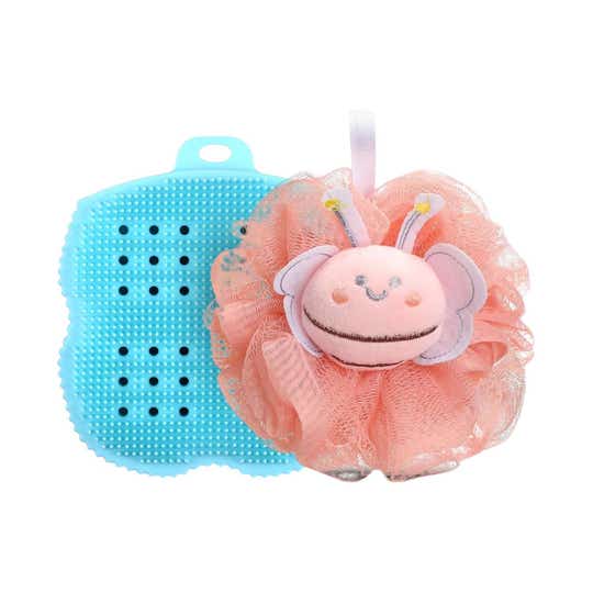 Majestique Loofah and Body Scrubber Combo for Babies and Kids (2 pcs)