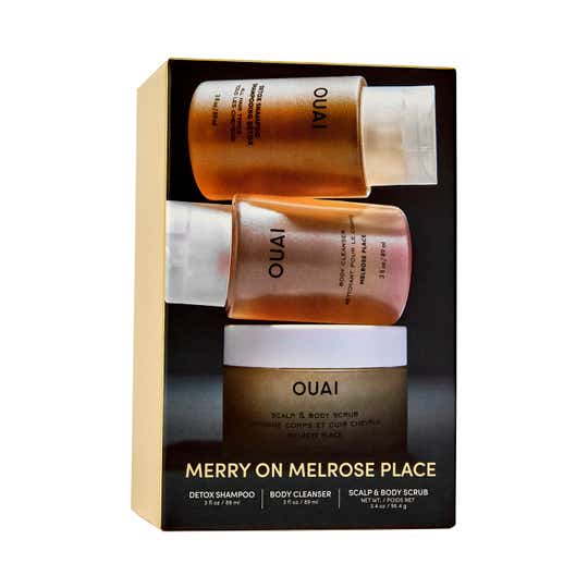 OUAI Merry On Melrose Kit - Shampoo Scalp & Body Scrub & Body Cleanser (3 pcs)