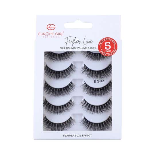 Europe Girl Feather Luxe Eyelash Set - Eg Lash-03 (5-Pair)