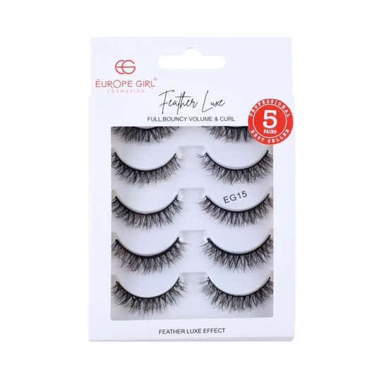 Europe Girl Feather Luxe Eyelash Set - Eg Lash-15 (5-Pair)