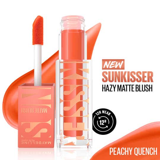 Maybelline New York Sunkisser Hazy Matte Blush 12HR Sunkissed Cheeks - Peachy Quench (4.7 ml)