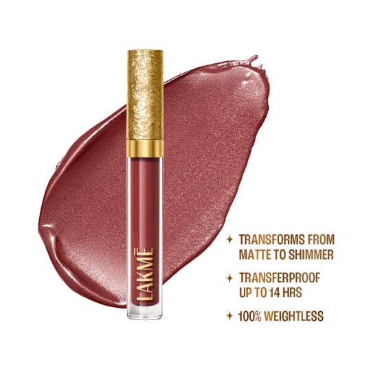 Lakme Be-Jewel Shimmer Lip Liquid Lipstick - 304 Nude Sparkle (3.5 ml)