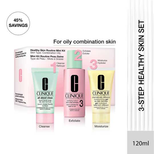 CLINIQUE Healthy Skin Routine Mini 3-Step Kit for Combination/Oily Skin (3 pcs)