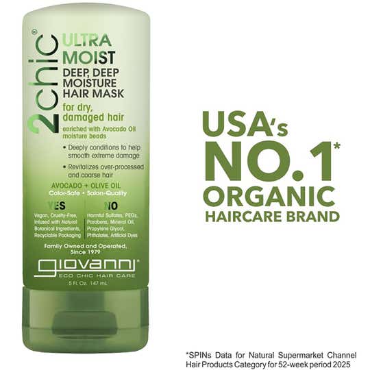 Giovanni Organic 2Chic Olive Oil & Avocado Ultra - Moist Deep Moisture Hair Mask (147ml)