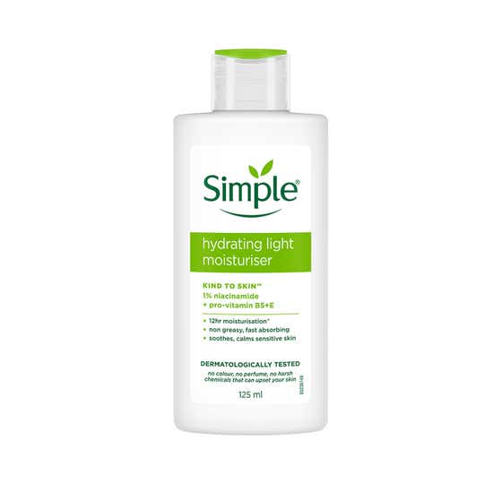 Simple Hydrating Light Moisturiser 12HR Hydration Non Greasy Moisturizer for a Smooth Skin (125 ml)