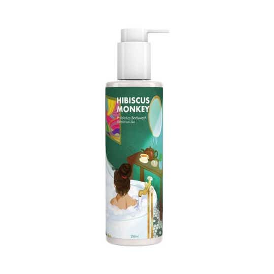 Hibiscus Monkey Probiotic Body Wash for the Microbiome, pH-Balanced,Sensitive Skin Friendly (200 ml)