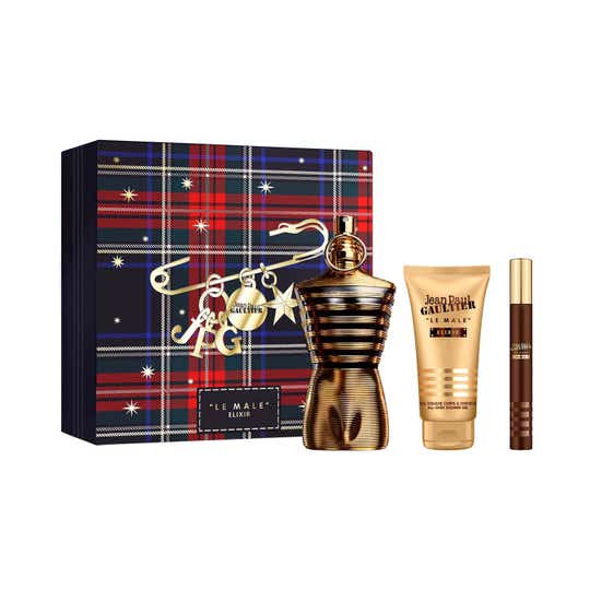 Jean Paul Gaultier Le Male Elixir Parfum, Shower Gel and Travel Spray (3 pcs)